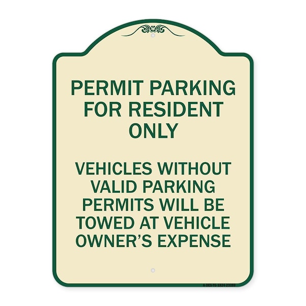 Parking Permit Permit Parking for Residents Only Vehicles Without Valid Parking Permi, TG-1824-23399